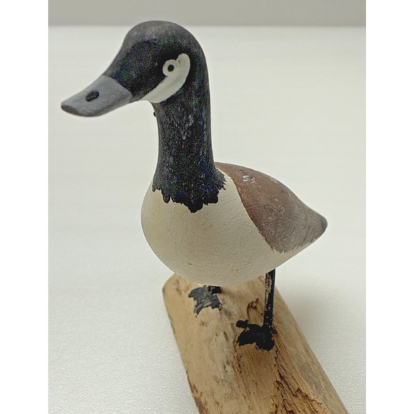 Vintage Hand Carved Wooden Canada Goose Driftwood Signed Ray Proulx Quebec - Picture 13 of 13